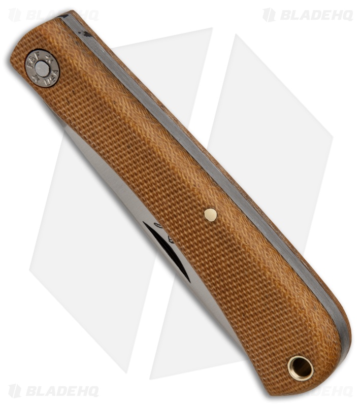 GEC #71 Farm & Field Bull Nose Slip Joint Natural Canvas Micarta (3.1" Satin)