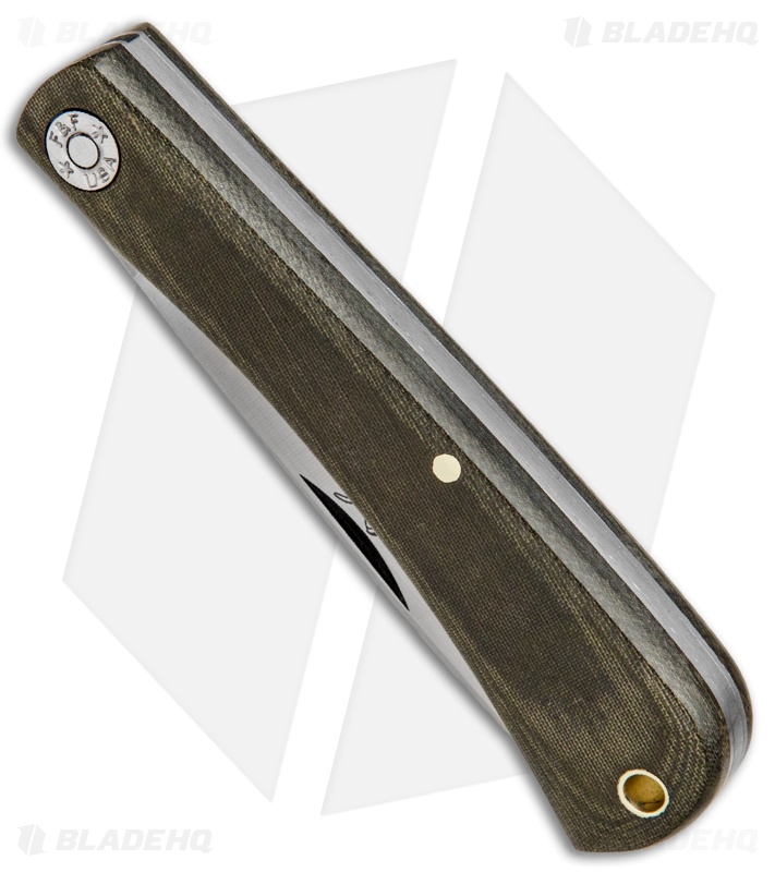 GEC #71 Farm & Field Bull Nose Slip Joint OD Green Micarta (3.1" Satin) 715118
