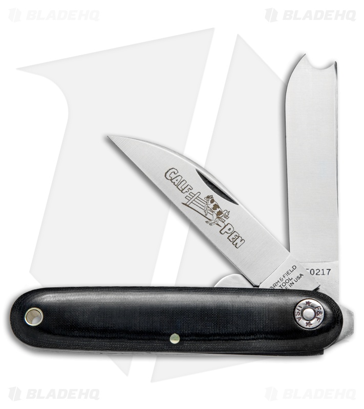 GEC #35 Farm & Field Calf Pen Pocket Knife 3.6" Black Micarta 350217
