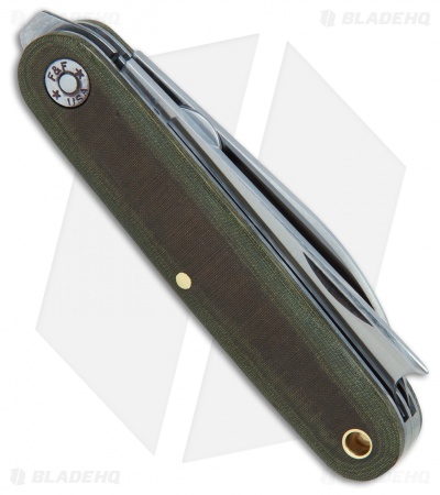 GEC #35 Farm & Field Calf Pen Pocket Knife 3.6" OD Green Micarta 350217