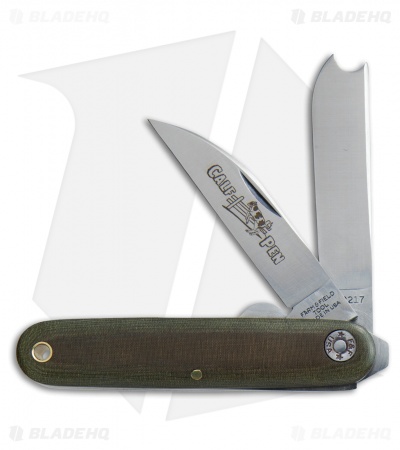 GEC #35 Farm & Field Calf Pen Pocket Knife 3.6" OD Green Micarta 350217