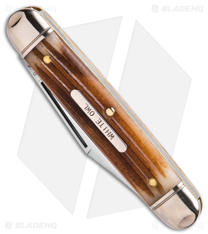 GEC Northfield UN-X-LD Cutlery White Owl 3.25" Pocket Knife Cowhide Jigged Bone