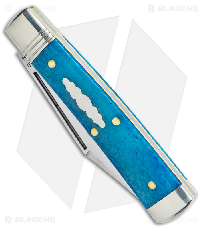 GEC Northfield UN-X-LD Knife | Blue Camel Bone | Clip Point - Blade HQ