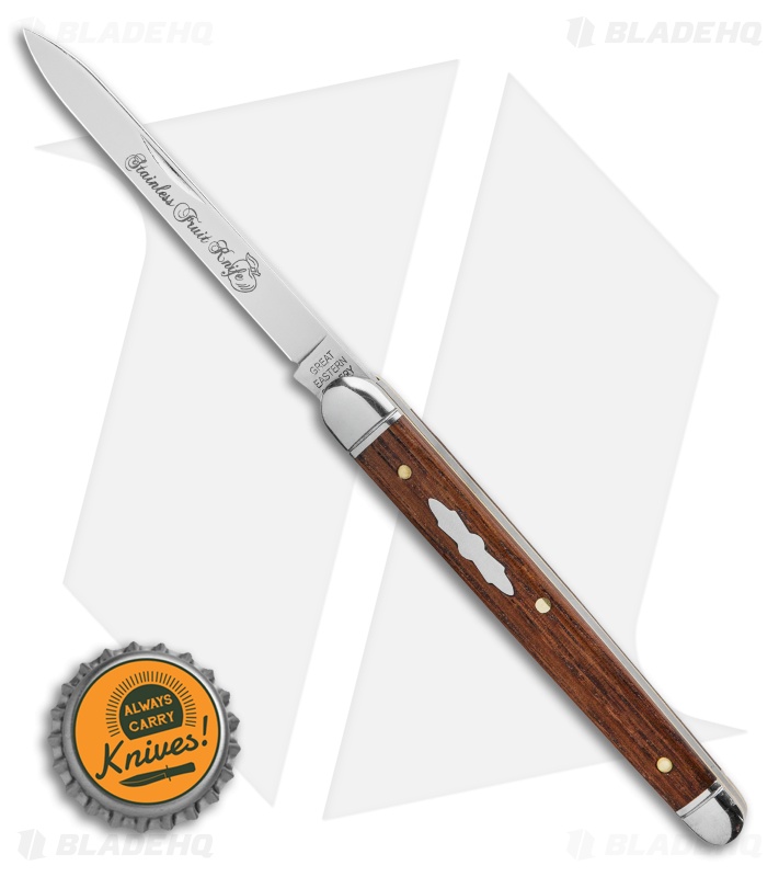 GEC Stainless Fruit Knife Stablilized Antique Chestnut Wood (3" Mirror)