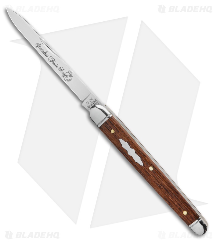 GEC Stainless Fruit Knife Stablilized Antique Chestnut Wood (3" Mirror)
