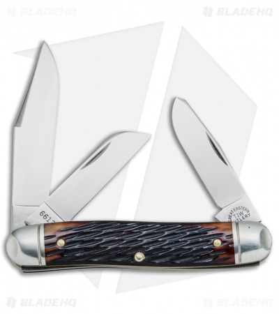 GEC #66 Northfield UN-X-LD Calf Roper Pocket Knife 3.3" Hemlock Jig Bone 661317
