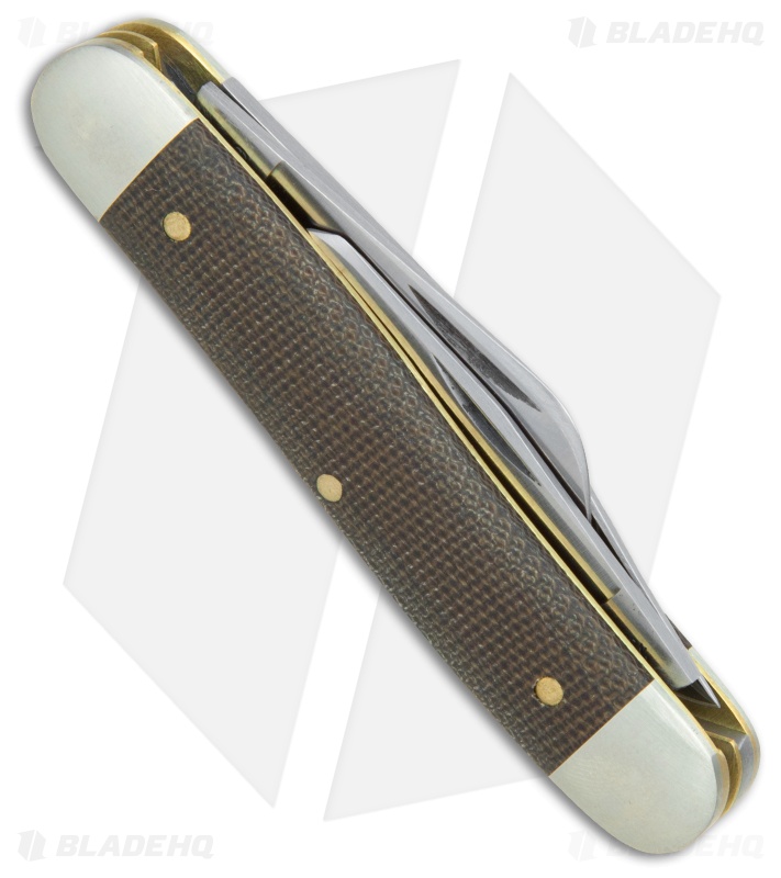 GEC #66 Northfield UN-X-LD  Calf Roper Pocket Knife 3.3" OD Green Micarta 661317