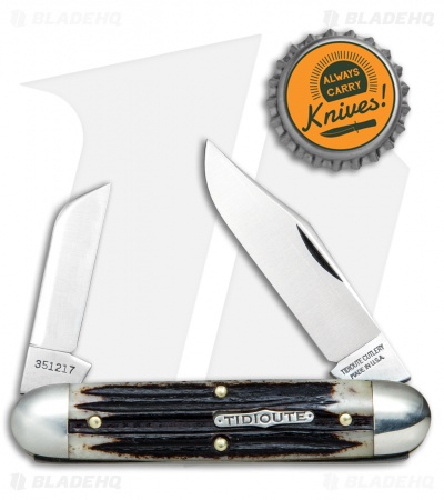 GEC #35 Tidioute Cutlery Churchill Pocket Knife 3.75" Cougar Clawed Bone 351217