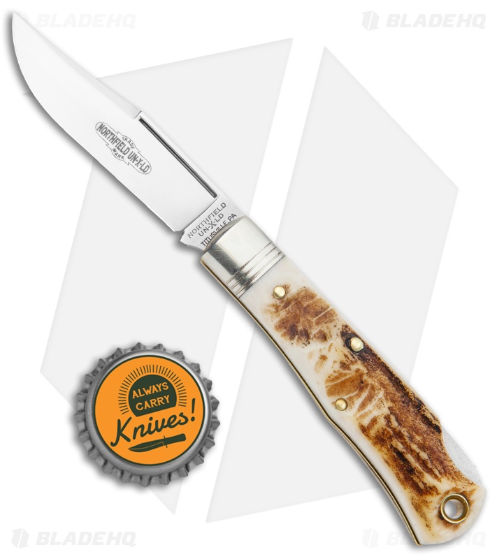 GEC Tidioute Cutlery #83 Tascosa Lockback Knife - Sambar Stag