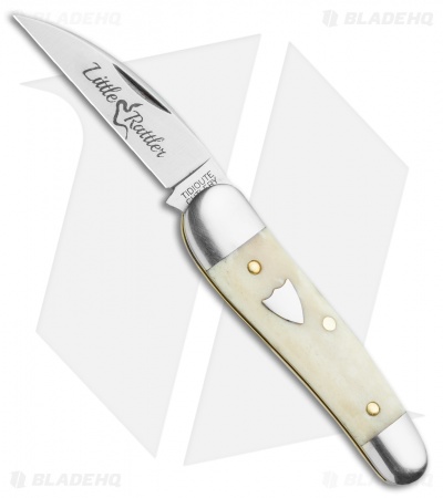 GEC Tidioute Cutlery Little Rattler Traditional Pocket Knife Smooth White Bone 