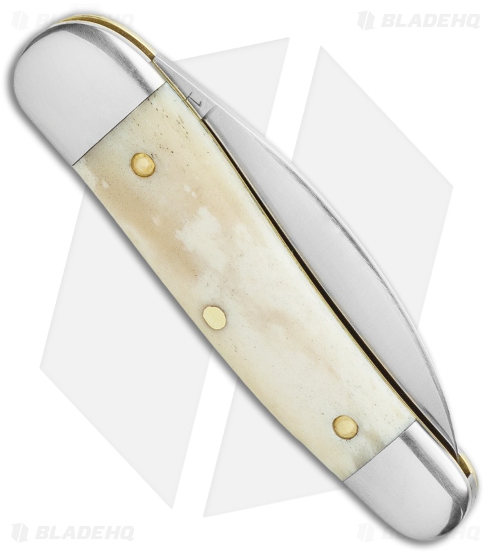 GEC Tidioute Cutlery Little Rattler Traditional Pocket Knife Smooth White Bone 