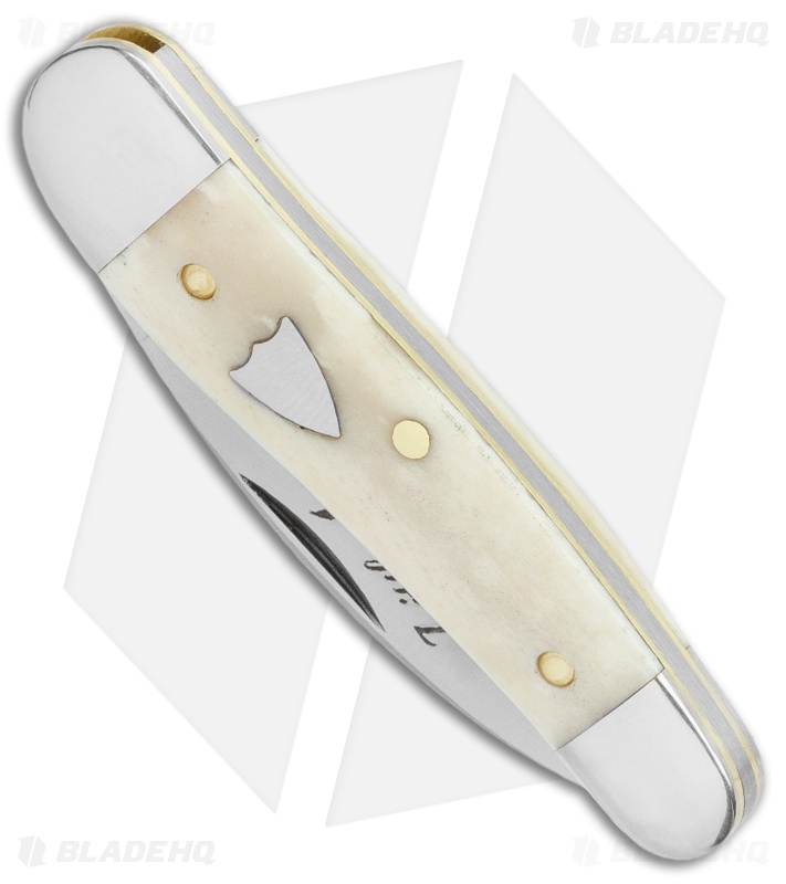 GEC Tidioute Cutlery Little Rattler Traditional Pocket Knife Smooth White Bone 