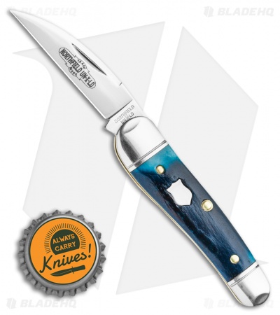 GEC Northfield UN-X-LD  Little Rattler Knife Blue Teal Natural Bone (2" Satin) 