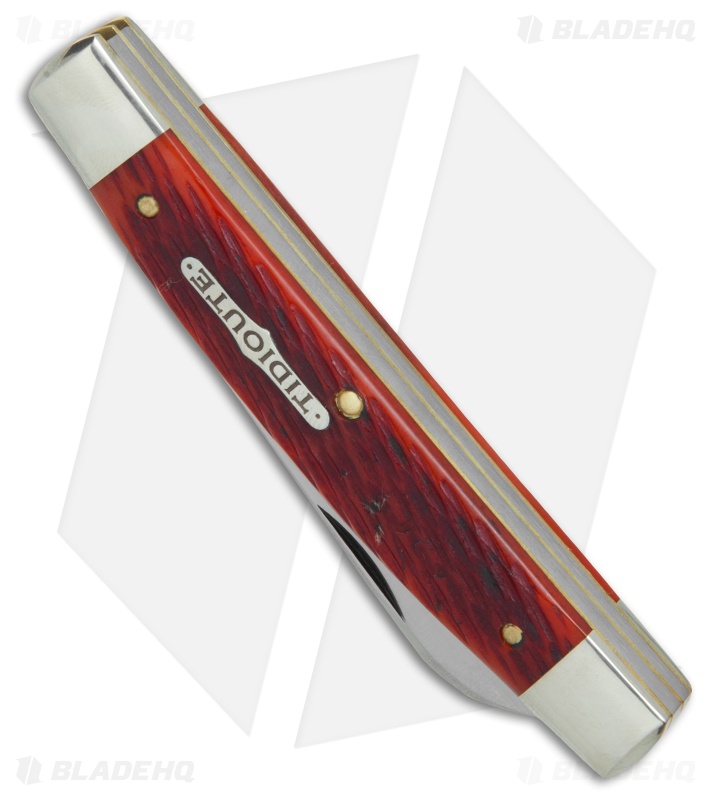 GEC #13 Tidioute Cutlery Speaker Jack Pocket Knife 3.6" Rust Red Jig Bone 133217
