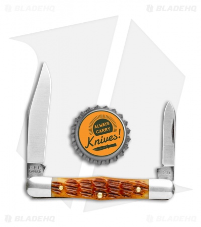 GEC Tidioute Cutlery Conductor 3.25" Pocket Knife Antique Autumn Jigged Bone