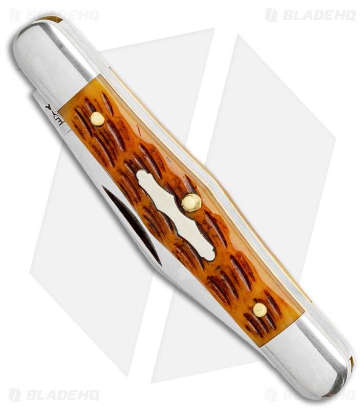 GEC Tidioute Cutlery Conductor 3.25" Pocket Knife Antique Autumn Jigged Bone