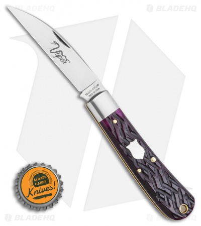 GEC Tidioute Cutlery Viper Pocket Knife Black Plum Jigged Bone (3" Satin) 470120