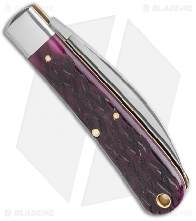 GEC Tidioute Cutlery Viper Pocket Knife Black Plum Jigged Bone (3" Satin) 470120