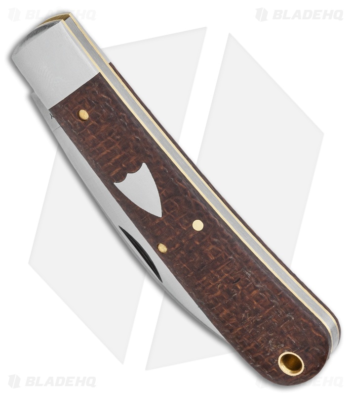 GEC Tidioute Cutlery Viper Pocket Knife Brown Burlap Micarta (3" Satin