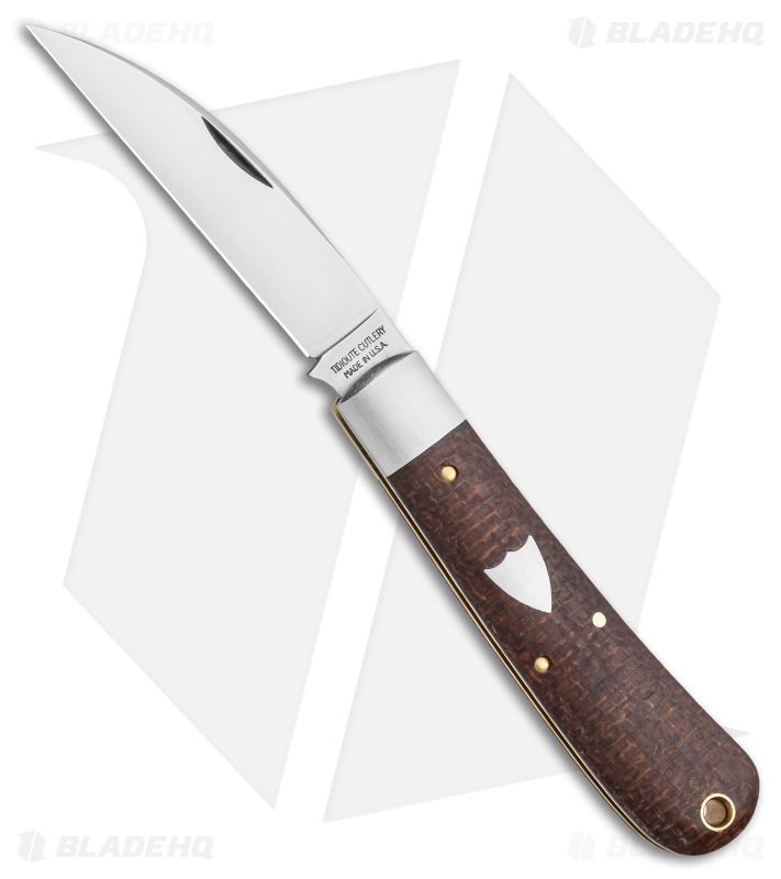 GEC Tidioute Cutlery Viper Pocket Knife Brown Burlap Micarta (3" Satin) 470120