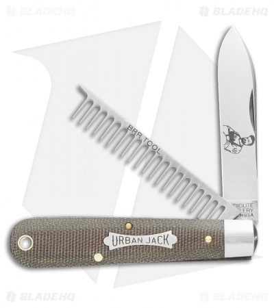 GEC #15 Tidioute Urban Jack OD Green Canvas Micarta (2.75" Satin) 152221
