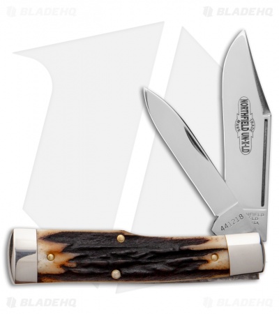 GEC #44 Northfield UN-X-LD Gunstock Buffalo Jack Pocket Knife 3.3" Sambar Stag 