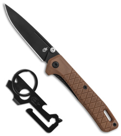 Gerber Zilch Linerlock Knife Coyote Brown + Gerber Mullet Keychain Multi-Tool