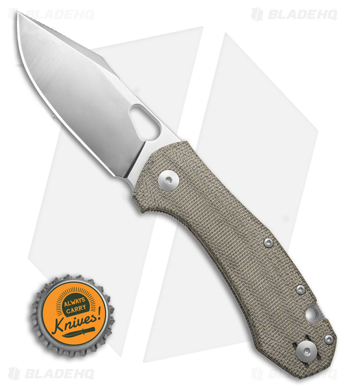 GiantMouse ACE Grand Folding Knife Green Canvas Micarta
