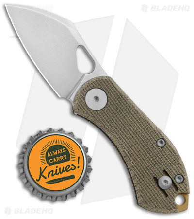 GiantMouse Vox/Anso ACE Nibbler Knife Green Micarta (1.9" Stonewash 20CV)