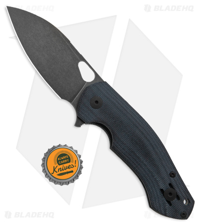 GiantMouse Vox/Anso ACE Biblio Flipper Knife Black Micarta Exclusive (2.9" BW)