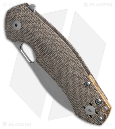 GiantMouse Vox/Anso ACE Biblio XL Liner Lock Knife Green Micarta (3.25" Satin)