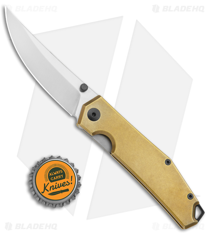 GiantMouse Vox/Anso ACE Clyde Liner Lock Knife Stonewash Brass (3" Satin)