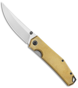 GiantMouse Vox/Anso ACE Clyde Liner Lock Knife Stonewash Brass (3" Satin)