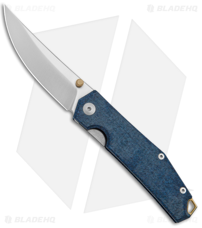 GiantMouse Vox/Anso ACE Clyde Liner Lock Knife Denim Micarta/Brass (3" Satin)