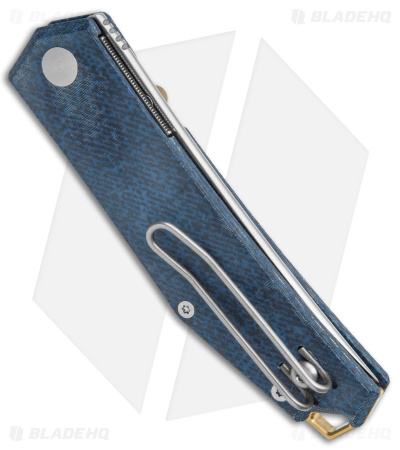 GiantMouse Vox/Anso ACE Clyde Liner Lock Knife Denim Micarta/Brass (3" Satin)