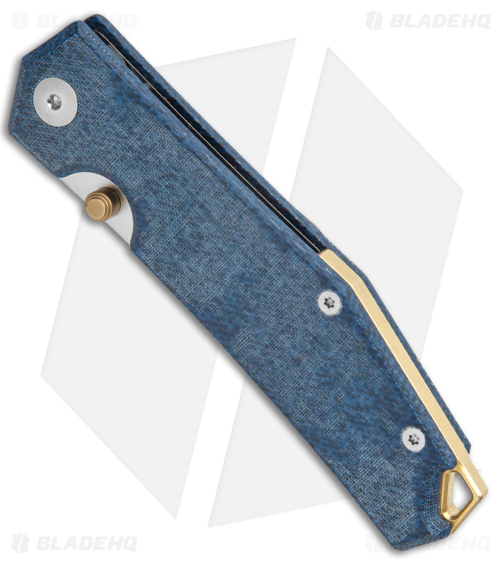 GiantMouse Vox/Anso ACE Clyde Liner Lock Knife Denim Micarta/Brass (3" Satin)