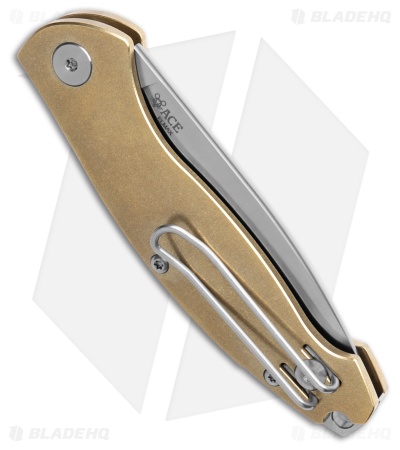 GiantMouse Vox/Anso ACE Farley Slip Joint Knife Brass (2.8" Satin Elmax)