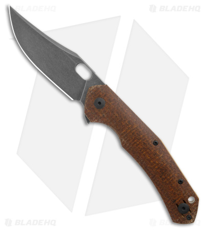 GiantMouse ACE Jutland Liner Lock Knife Burlap Micarta (3.3" Black)