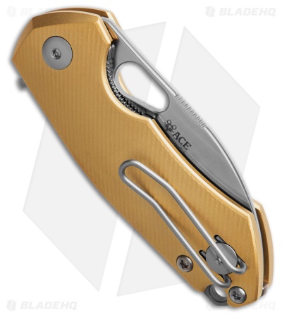 GiantMouse Vox/Anso Riv Liner Lock Knife Brass (2.5" Satin)