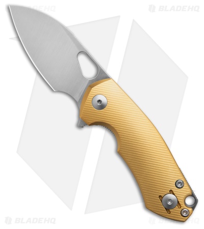 GiantMouse Vox/Anso Riv Liner Lock Knife Brass (2.5" Satin)