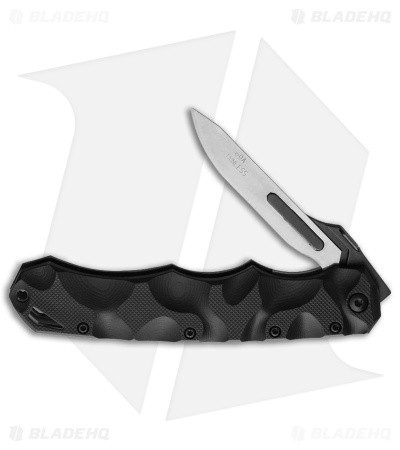 Havalon Piranta Stag Hunting & Skinning Liner Lock Knife Black Poly (2.8" Satin)