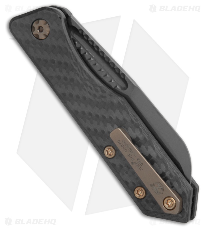 JITTERIN’JINN　here,rattler,here Heretic Jinn Slip Joint Knife CF/Bronze +DLC - Blade HQ