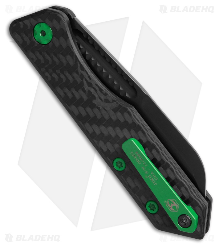 Heretic Jinn Slip Joint Knife CF/Green +DLC - Blade HQ