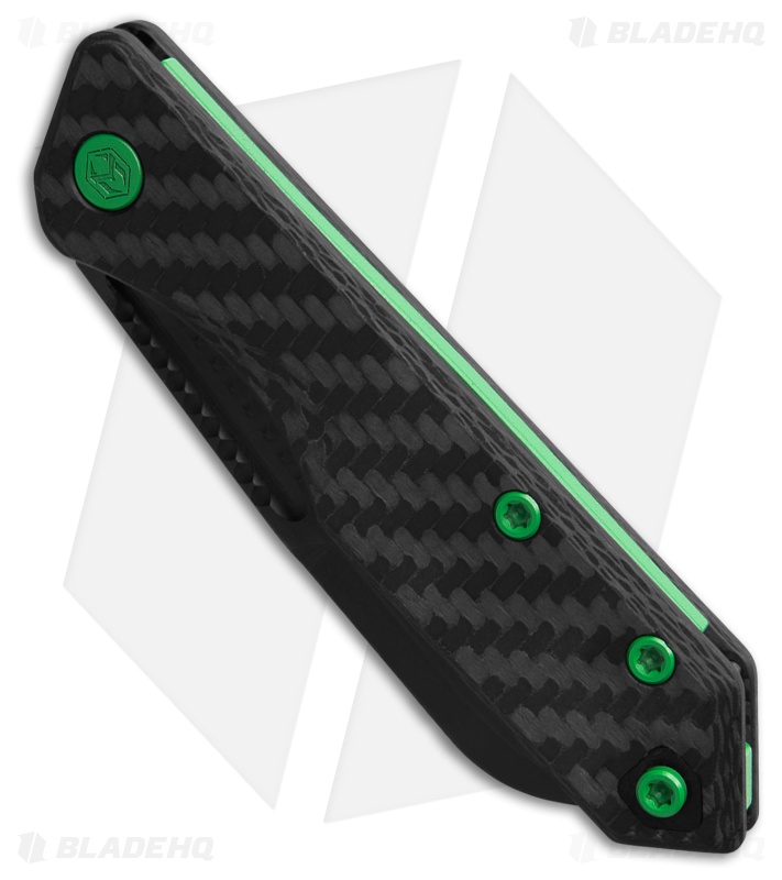 Heretic Jinn Slip Joint Knife CF/Green +DLC - Blade HQ