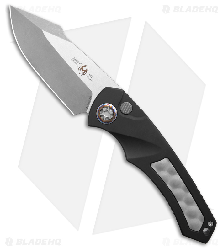Heretic Knives Pariah Auto Knife Black w/ Bubble Inlays (3.6" Battleworn)
