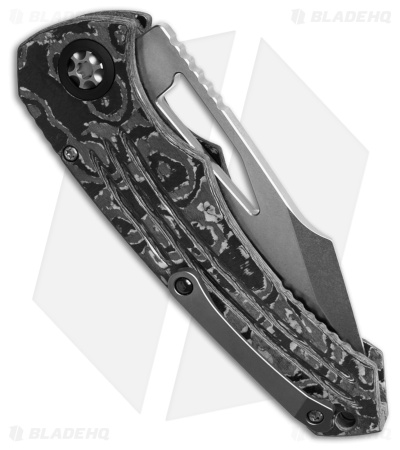 Heretic Knives Pariah Manual Button Lock Knife White Camo Carbon (3.8" SW)