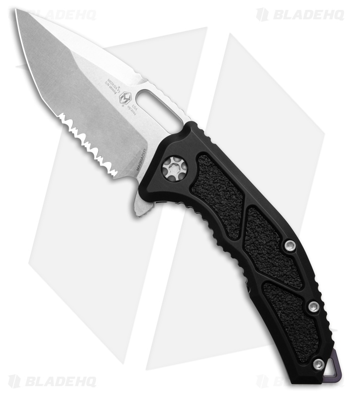 Heretic Knives Medusa Manual Knife Black Al MagnaCut SW Serr