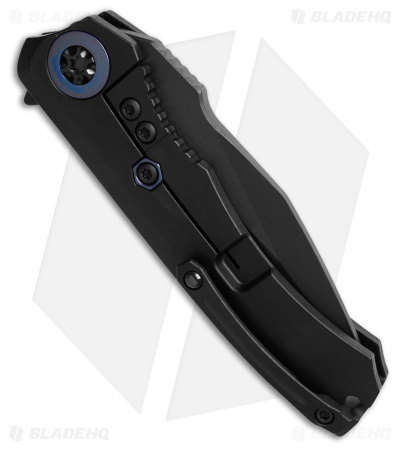 Heretic Knives Wraith V3 Drop Point Flipper Knife Integral Ti/CF  (3.8" Black)