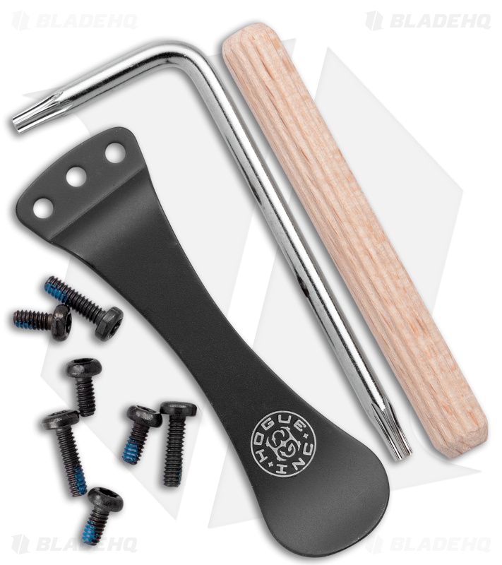 HOGUE SVI Tiki エボニー (黒檀）グリップ - アンビカット Hogue Black Replacement EX-01, EX-03, EX-04 Pocket Clip and Torx