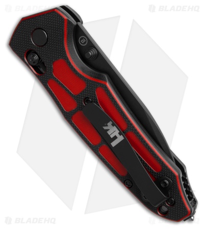 Hogue HK First Response Tool Able Lock Knife Red/Black G-10 (3.5" Black Serr)